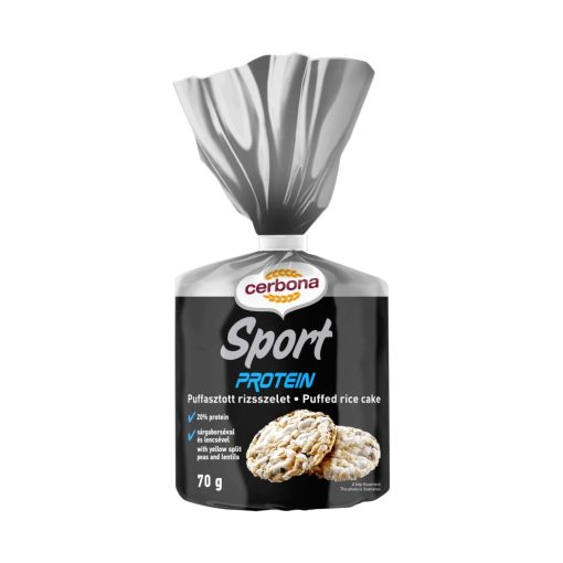 Rondele din orez expandat bogate în proteine Cerbona Sport 70 g