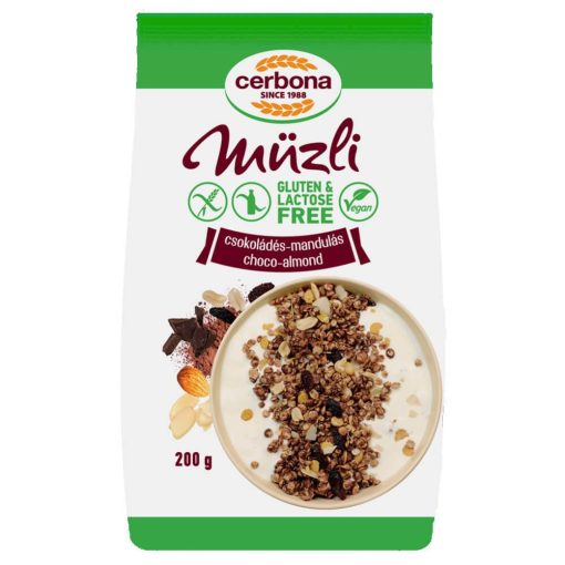 Musli cu ciocolată și migdale, fără gluten, fără lactoză - 200 g