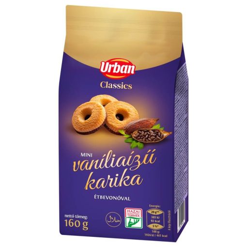 Urban Classics, Biscuiți cu aromă de vanilie, formă de inel dulce, cu talpă de ciocolată 160g